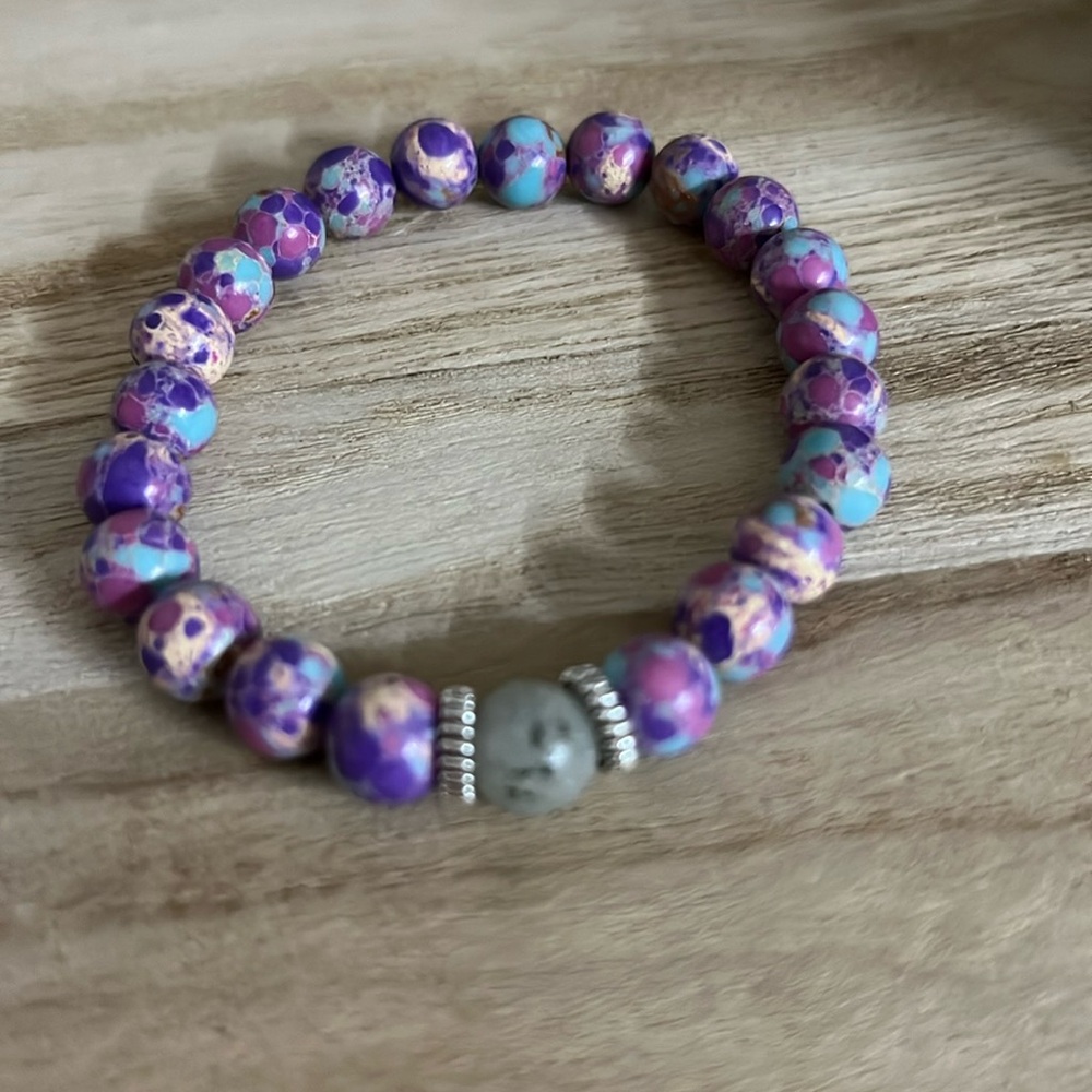 Imperial Jasper & Moonstone Bracelet, NEW